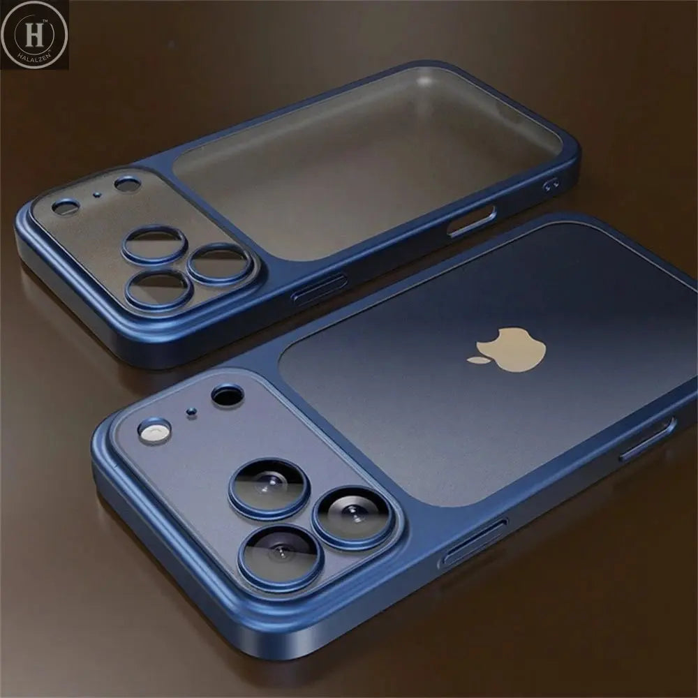 Luxury Plating Color PC Transparent Phone Case For IPhone 17Pro Max 17Air Lens Protection Matte Transparent BackPlate Hard Cover Halalzen UK