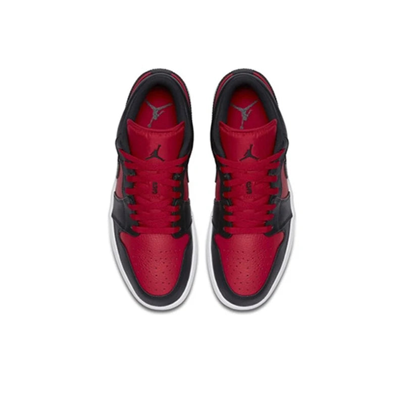 Original Air Jordan 1 low "Red Anti-Slip Low Top Retro Basketball Shoes Men's Sneakers