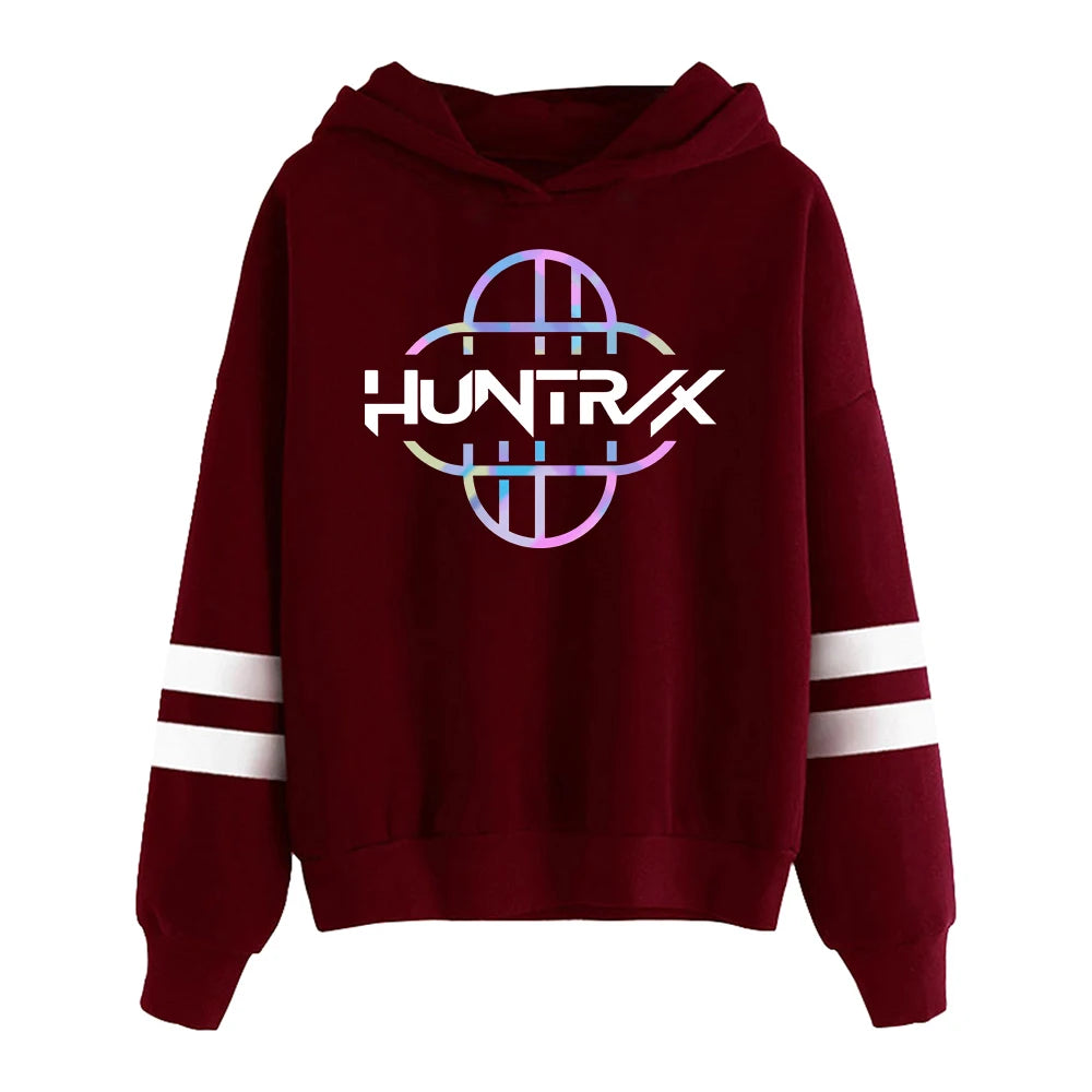 Cartoon KPop Demon Hunters Huntrix Hoodie Pocketless Sleeve Streetwear Women Men Hooded Sweatshirts