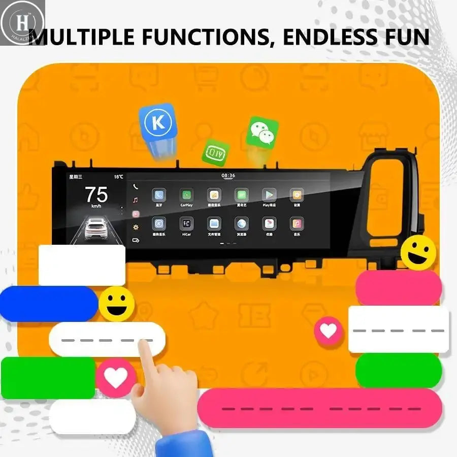 15inch For Porsche Cayenne 2024 Copilot Smart Screen Stereo CarPlay Android Car GPS Navigation 4G Multimedia Player Head Unit HALALZEN