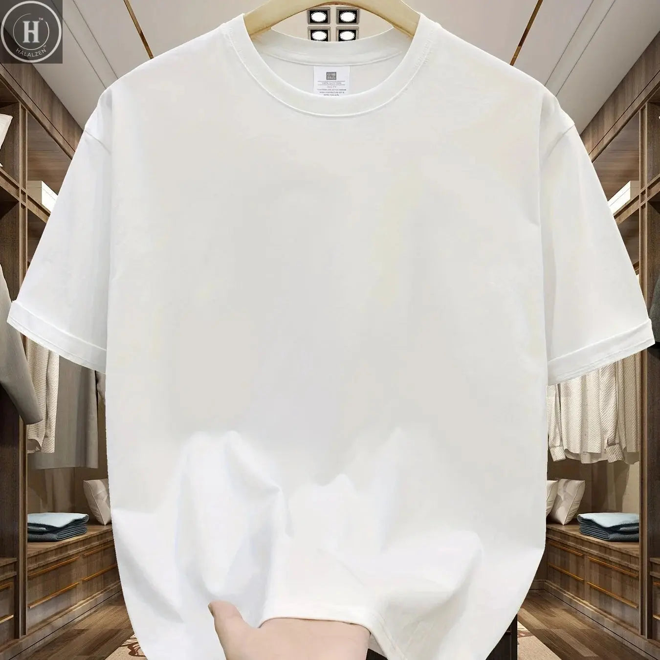 Summer Men's 100% Cotton Casual Sports Loose Large Size Letter Pattern Printed Comfortable Round Neck Short Sleeve T-shirt Top HALALZEN