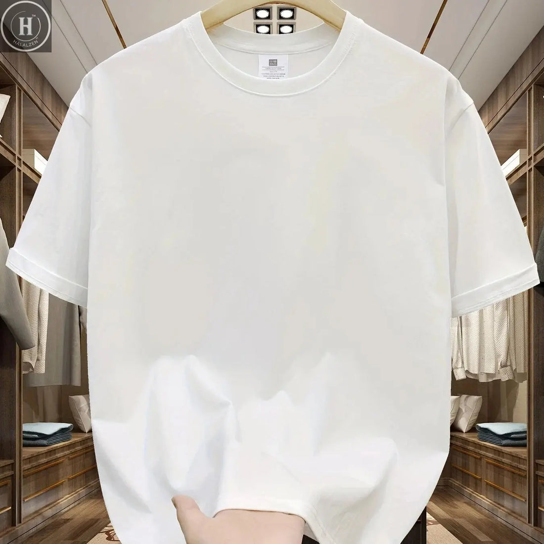 Summer Men's 100% Cotton Casual Sports Loose Large Size Letter Pattern Printed Comfortable Round Neck Short Sleeve T-shirt Top HALALZEN