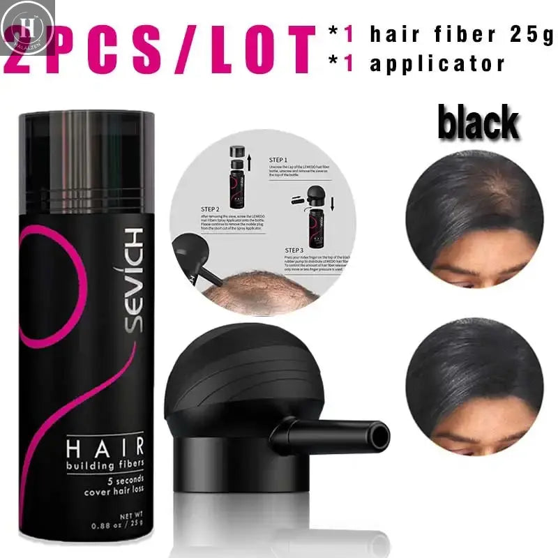 SEVICH Hair Building Fiber Set Cover Sparse Hair Or Bald Spots Hair Loss Regrowth Treatment Keratin Hair Fiber Powder Applicator HALALZEN