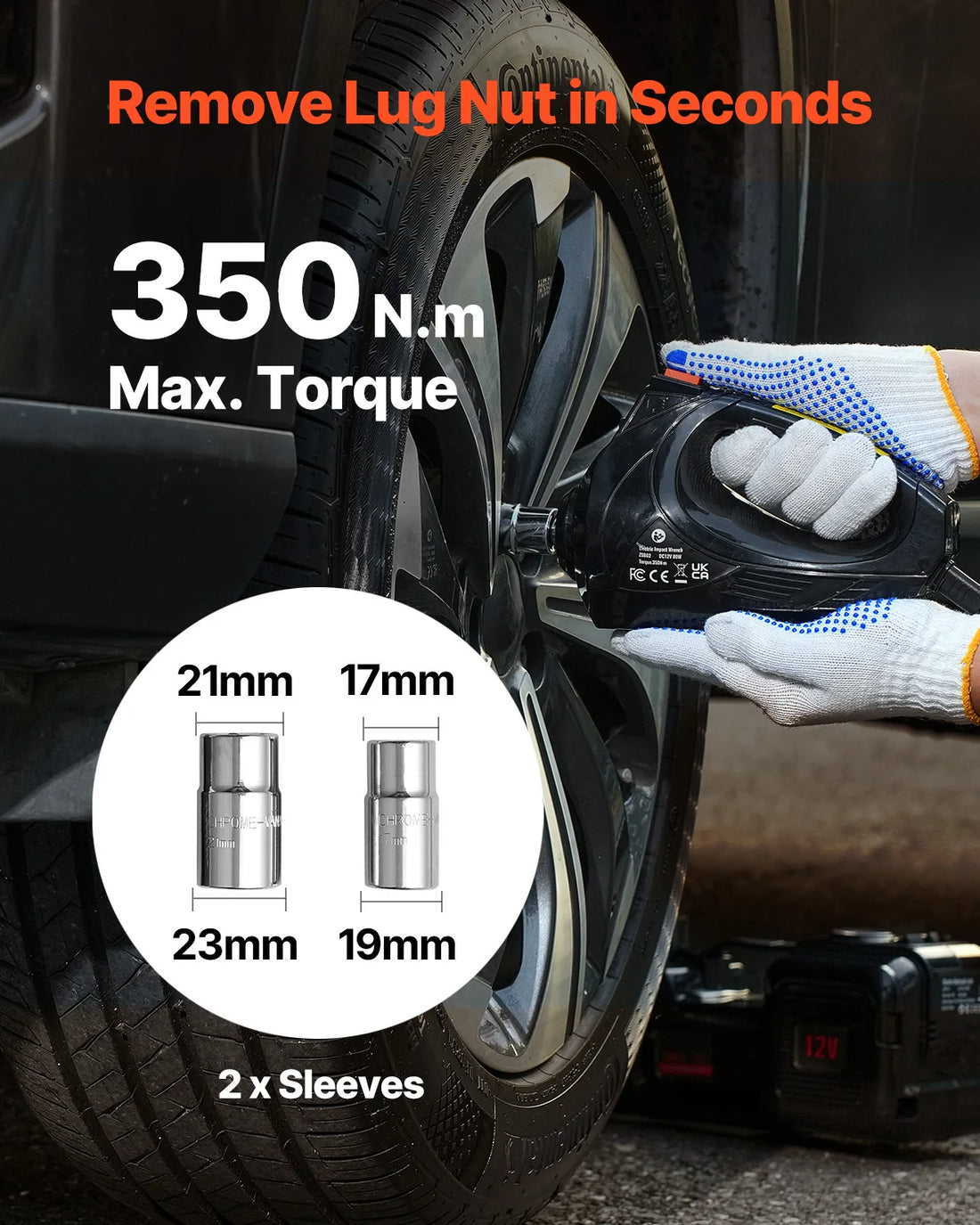 SucceBuy 5T Electric Car Jack Electric Scissor Jack 12V Tire Changer with Electric Impact Wrench & LED Light for Sedan SUV Truck