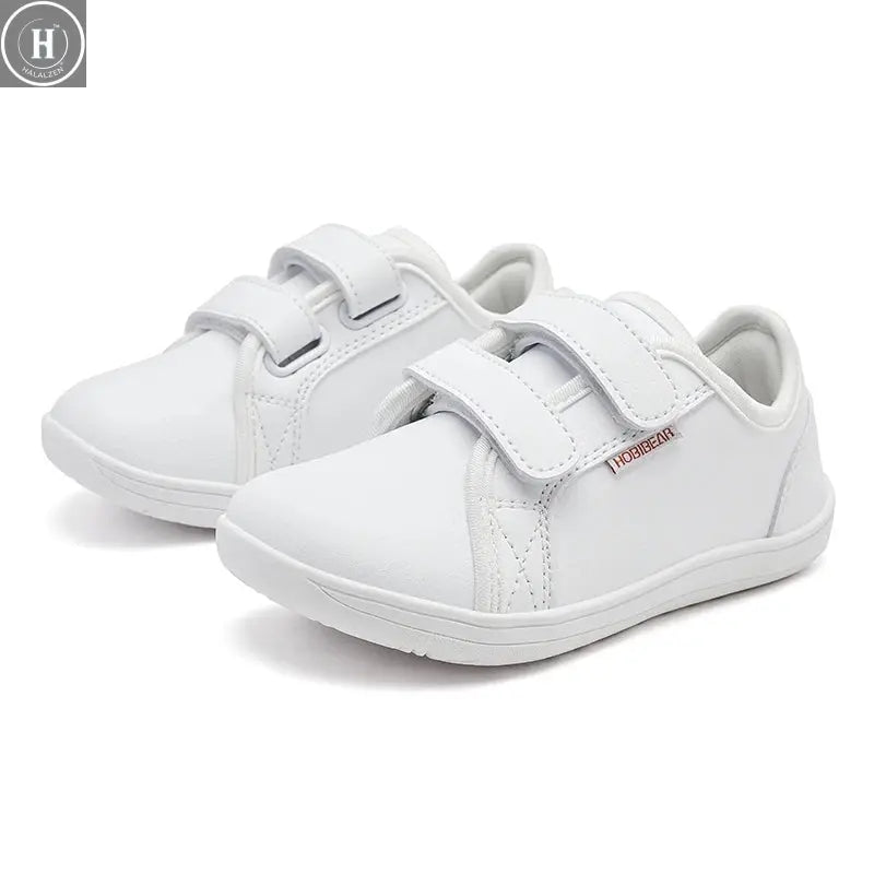HOBIBEAR Kids Barefoot Shoes Little/Big/Kid Wide Toe Minimalist Sneakers Lightweight Hook Loop Artificial Leather Shoes HALALZEN