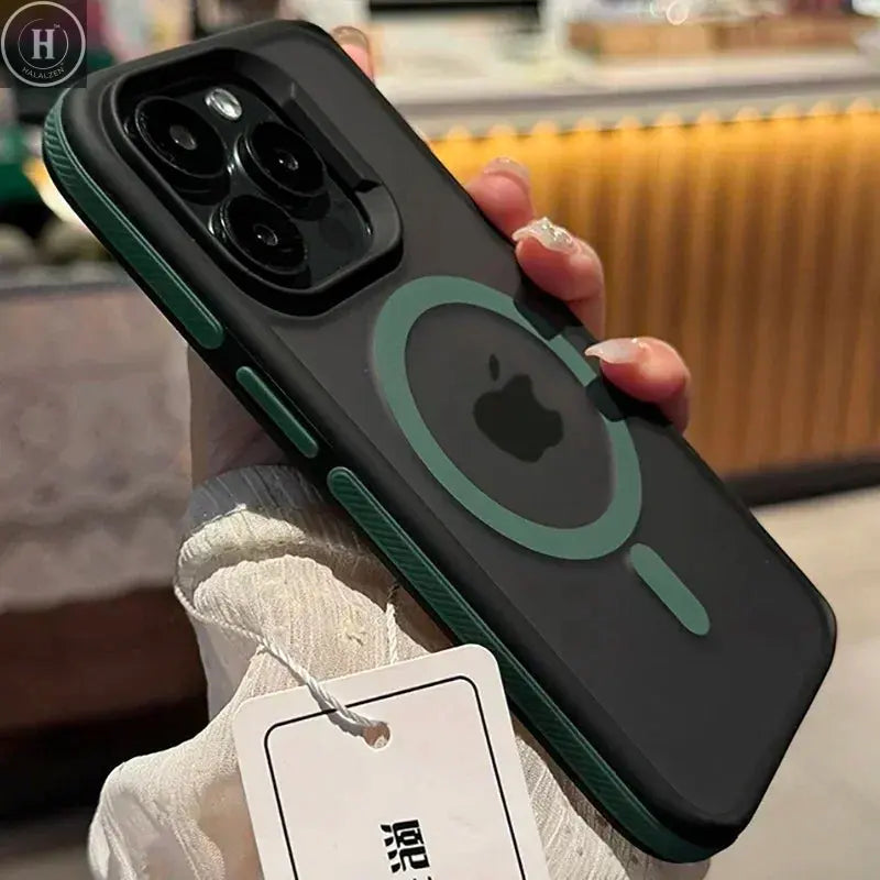 New Bicolor Matte Frosted Magnetic Phone Case For iPhone 17 16 15 14 Plus Pro Max Translucent Shockproof Hard Cover Halalzen UK