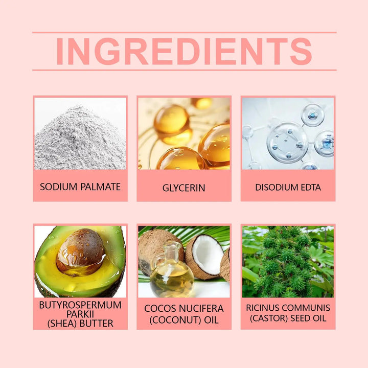 Castor Oil Shampoo Bar Natural Hair Care Deep Moisturizing Scalp Treatmen Nourishing All Hair Types Travel Friendly Eco Friendly HALALZEN