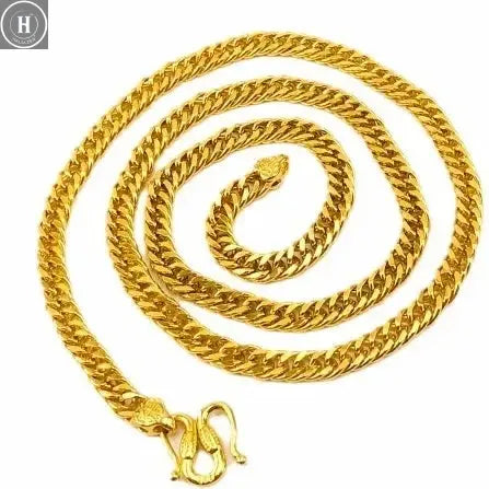 Bold Versatile Necklace Men Business Occasions 24K Gold, AU999 - Gold Shine Enhances Boldness, Versatile for Business HALALZEN