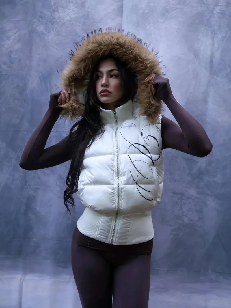 American fashion brand letter pattern printed oversized hoodie women's Y2K street hip-hop loose Harajuku zipper sweatshirt