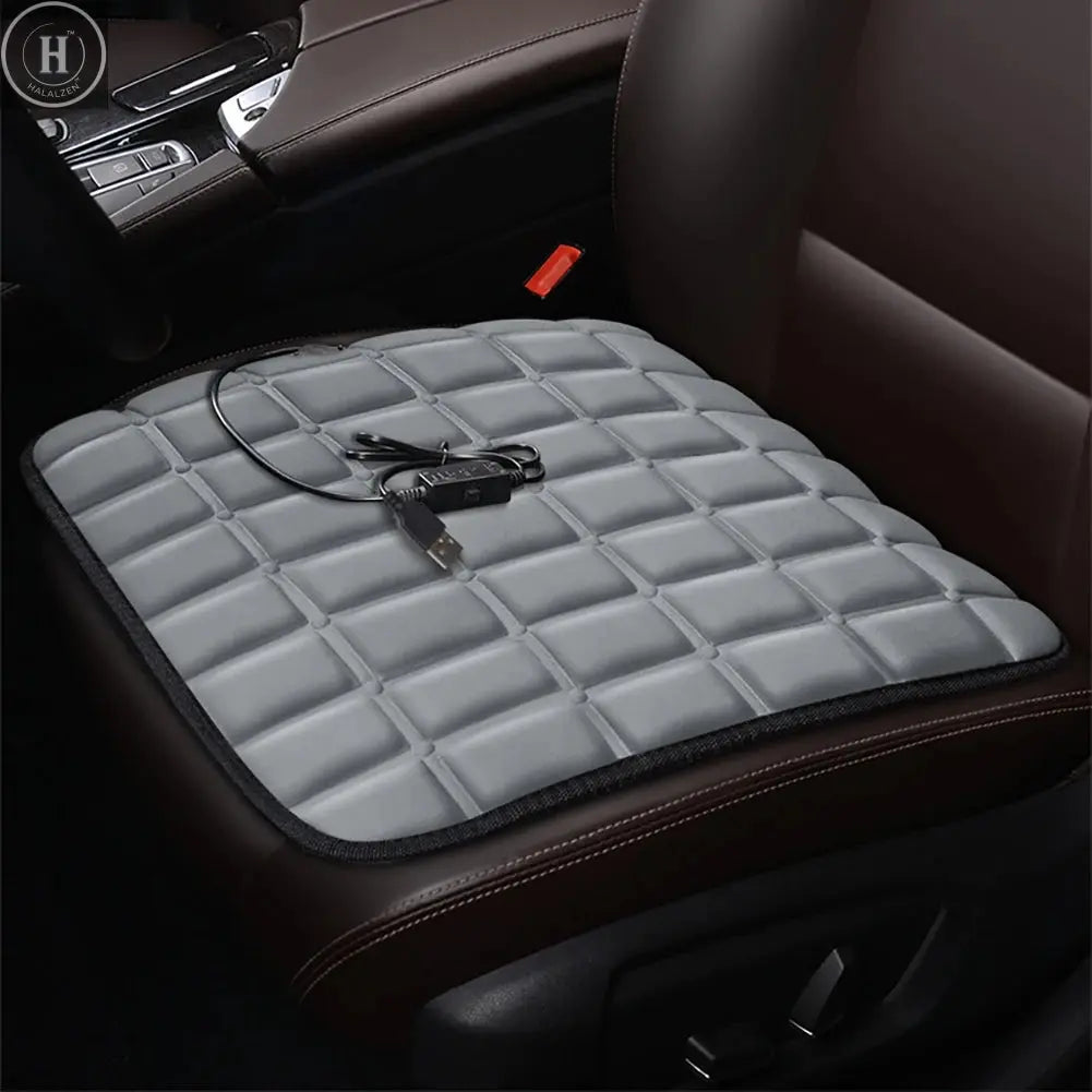 USB 5V Heated Car Seat Cover Non Slip Comfortable Electric Winter Warm Seat Cushion Scratch Resistant for Automobile Home Office HALALZEN