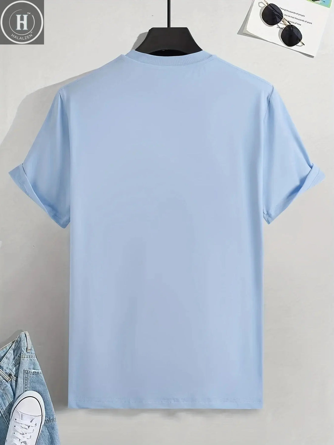 Men's Summer Casual Loose Size 100% Cotton Mountain Compass Pattern Print Round Neck Short Sleeve T-shirt Top HALALZEN