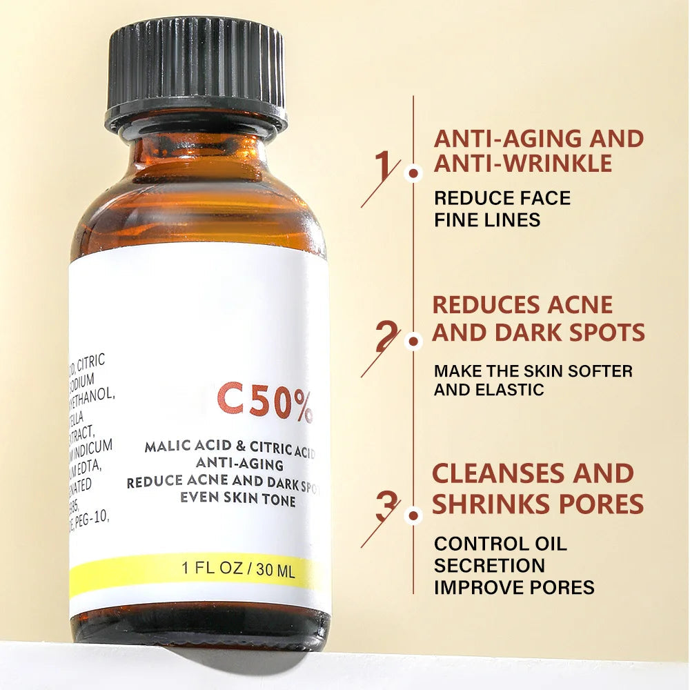 With Malic Acid And Citric Acid For Face Facial Peel 40% Peeling Serum Peeling Serum Chemical Peel Whitening Nourishing Essence HALALZEN