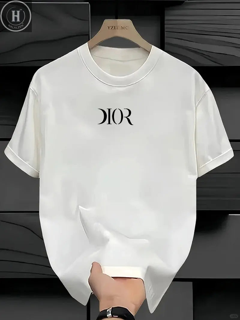 New Summe Luxury Brand T-shirt Pure Cotton Flat Print Large Size Round Neck Short Sleeve Men's and Women's Top T-shirt HALALZEN