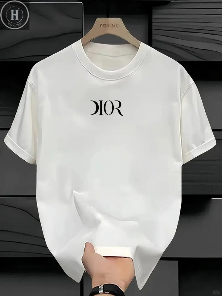 New Summe Luxury Brand T-shirt Pure Cotton Flat Print Large Size Round Neck Short Sleeve Men's and Women's Top T-shirt HALALZEN