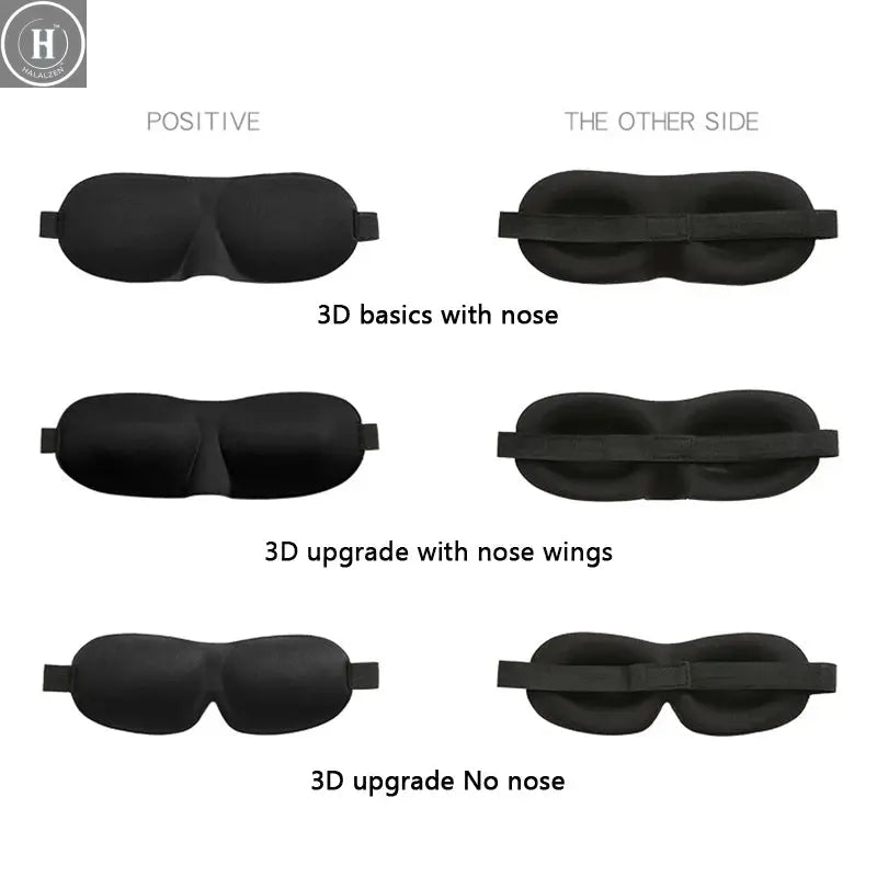 Breathable 3D Sleeping Eye Mask Strong Blackout Eye Mask Eye Mask Soft Portable Blindfold Travel Eyeshade for School Home Office HALALZEN