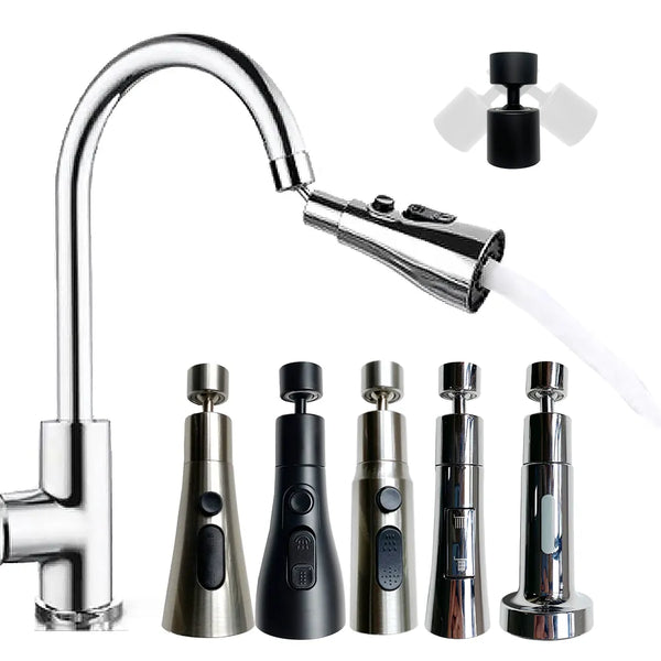 360° Universal Kitchen Tap Aerator Faucet Sprayer Nozzle Replacement Pull Out Water Saving Shower Head G1/2 Tap Extender Adapter Halalzen