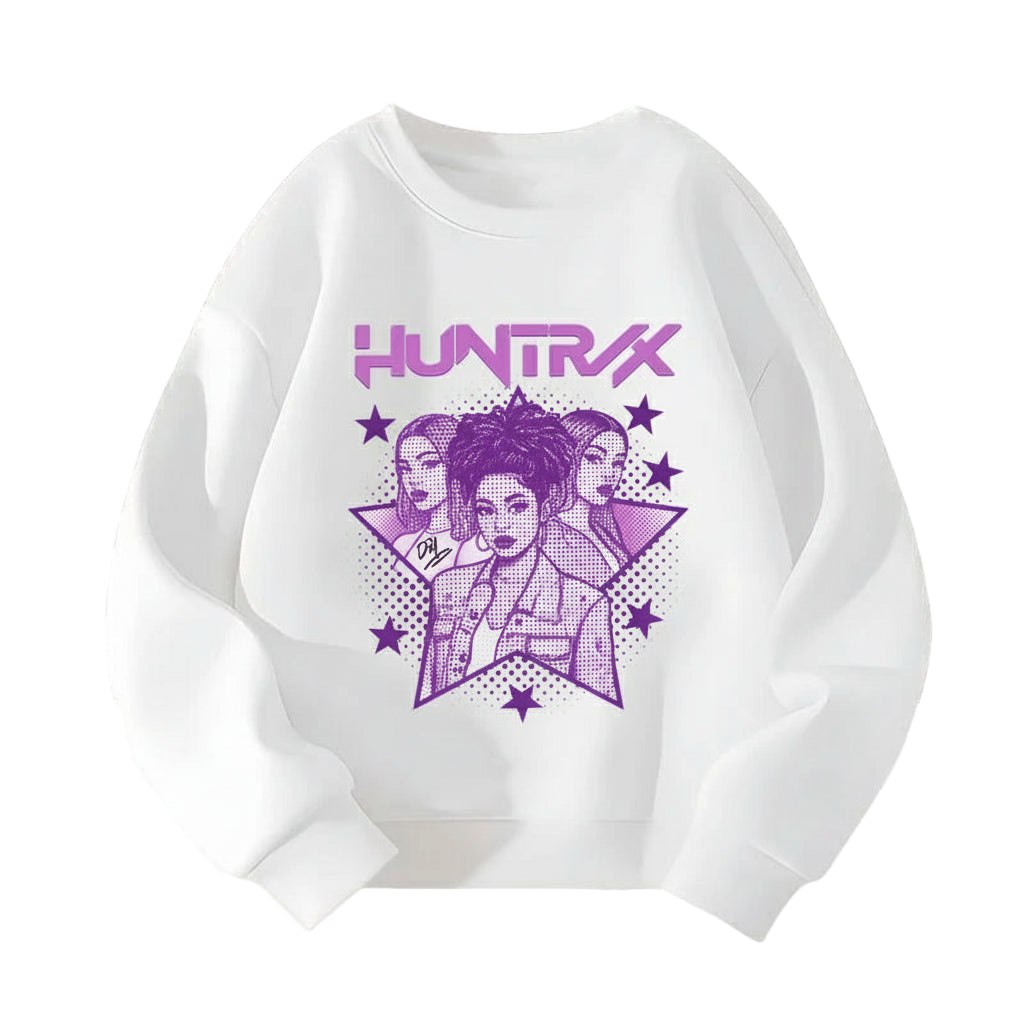 KPop Demon Hunters HUNTRIX Pirnt Hoodie Autumn Long Sleeve Tops Women's Clothing Sweatshirts