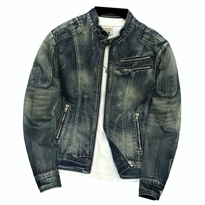 Autumn and Spring New Fashion Trend Vintage American Motorcycle Denim Jacket Men's Loose Sports Plus Size High Quality Outerwear