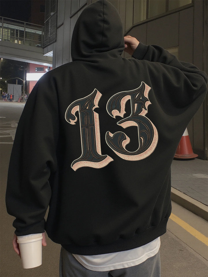Hoodie for Men, Streetwear, Large Number 13 Design Graphic Hoodies for Men, Suitable for Wearing in Spring, Autumn, and Winter Sweatshirt
