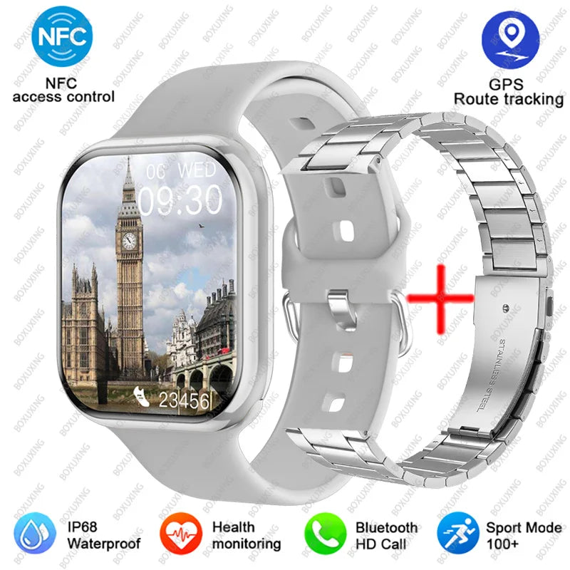 New AMOLED 2.05" HD Screen Smart Watch Women Series 9 Custom Dial 500+ Wireless Charging Men Smartwatch For Apple Watch IW9 IW10