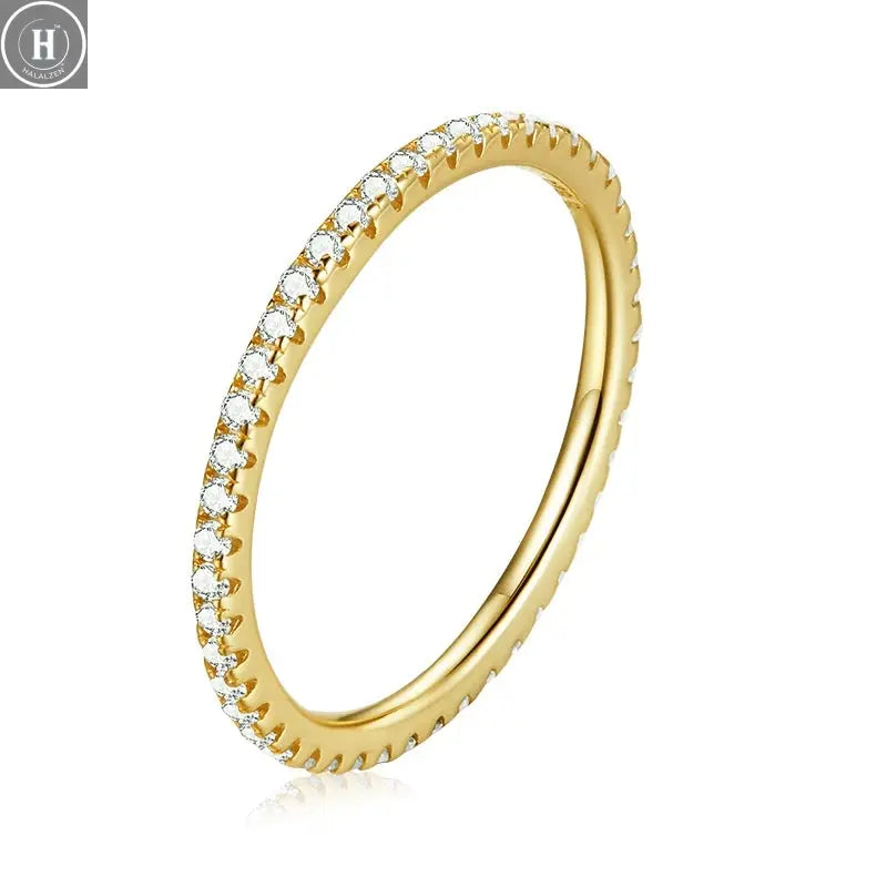 WOSTU European 925 Sterling Silver Simple Rings For Women Wedding Engagement Heart Rings With Zircon Original Female Jewelry HALALZEN