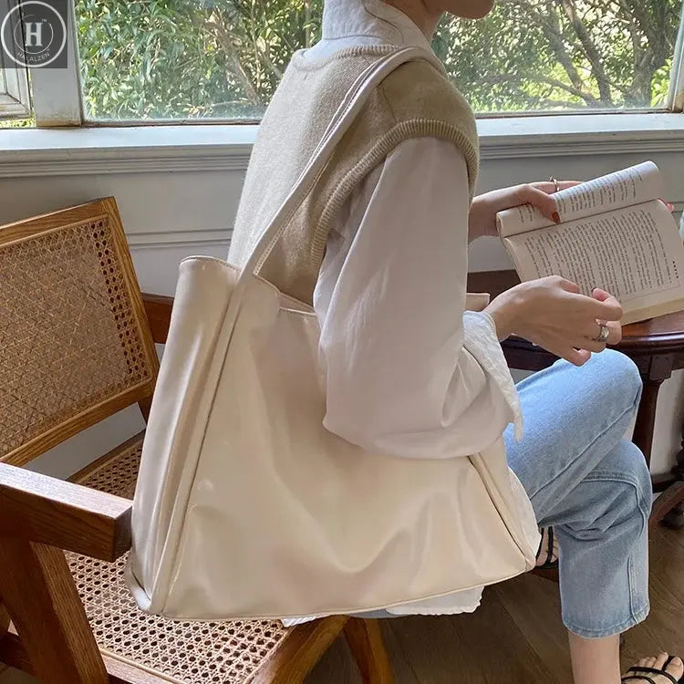 Portable Texture Tote Bag for Women, Shoulder Underarm Bag, Commuting Bag, Large Capacity, Niche Design, Autumn Winter Handbags HALALZEN