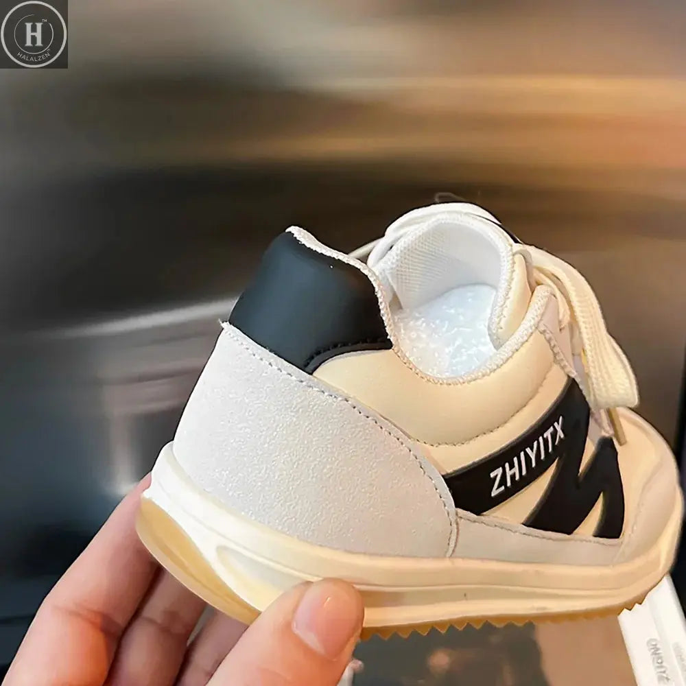 Spring Running Shoes For Children PU Leather Waterproof Kid's Tennis Shoes Anti-slippery Teenager Boy's Girl's Sneakers HALALZEN