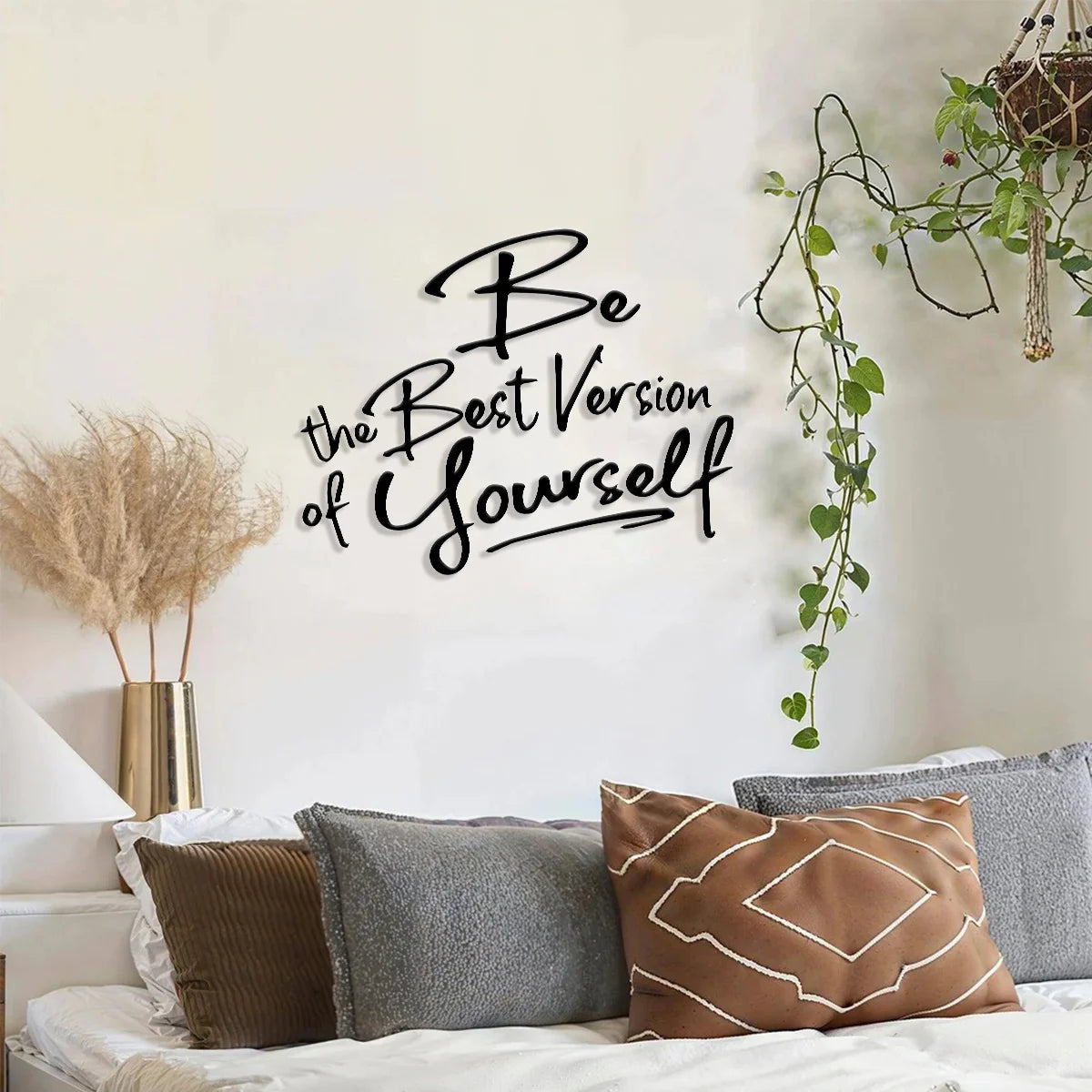 1pc Metal Wall Art with Get Shit Done Quote - Black and White Wall Decor for Bedroom, Living Room, Bathroom - Metal Art Wall