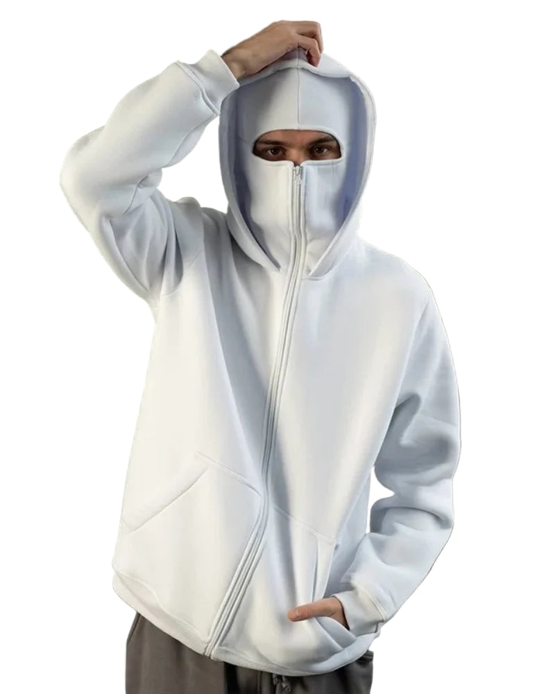 Ins Trendy Brand Double Hat Hooded Hoodie Jacket Men's and Women's Same Style Loose Zipper Couple