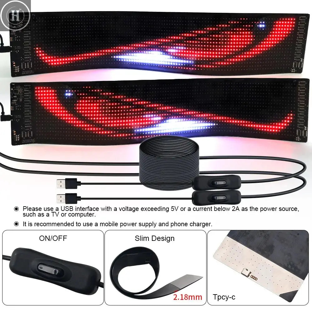 2PCS Devil Eyes Light Car Window Flexible LED Display Screen Matrix Pixel Panel Demon Dynamic Eye Light For Car Truck Windshield HALALZEN