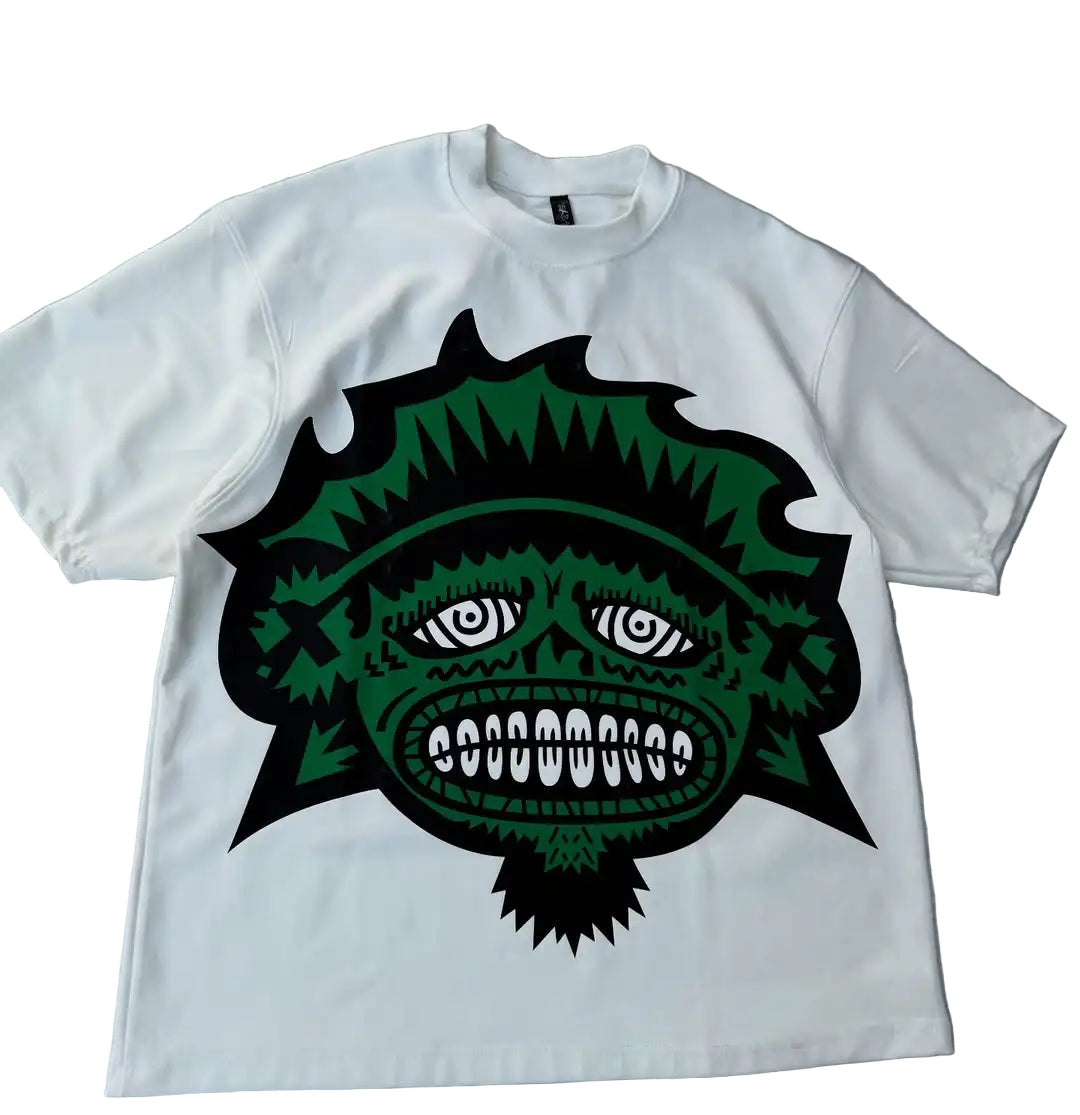 Y2k Harajuku streetwear men and women short sleeved fashion new cartoon print design shirt retro hip-hop trend oversized T-shirt