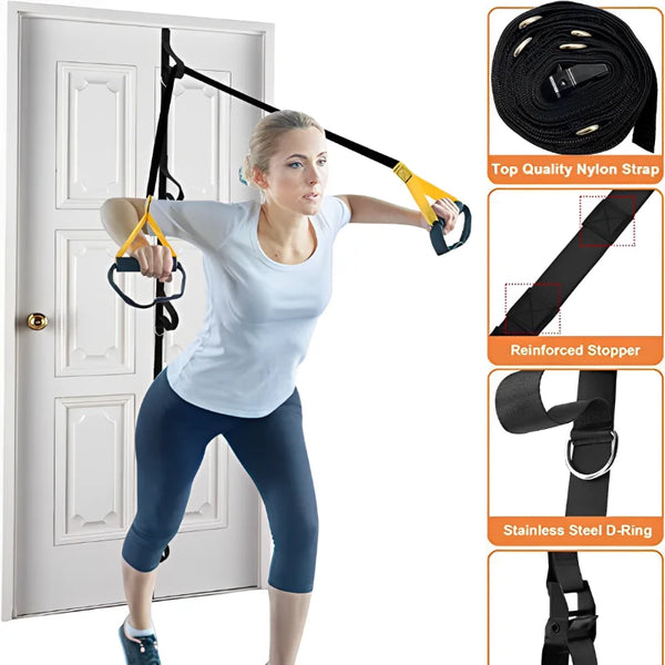 Door Anchor Strap For Resistance Bands Exercises Home Fitness Portable Band Hanging Tension Rope Buckle Belt Without Punching