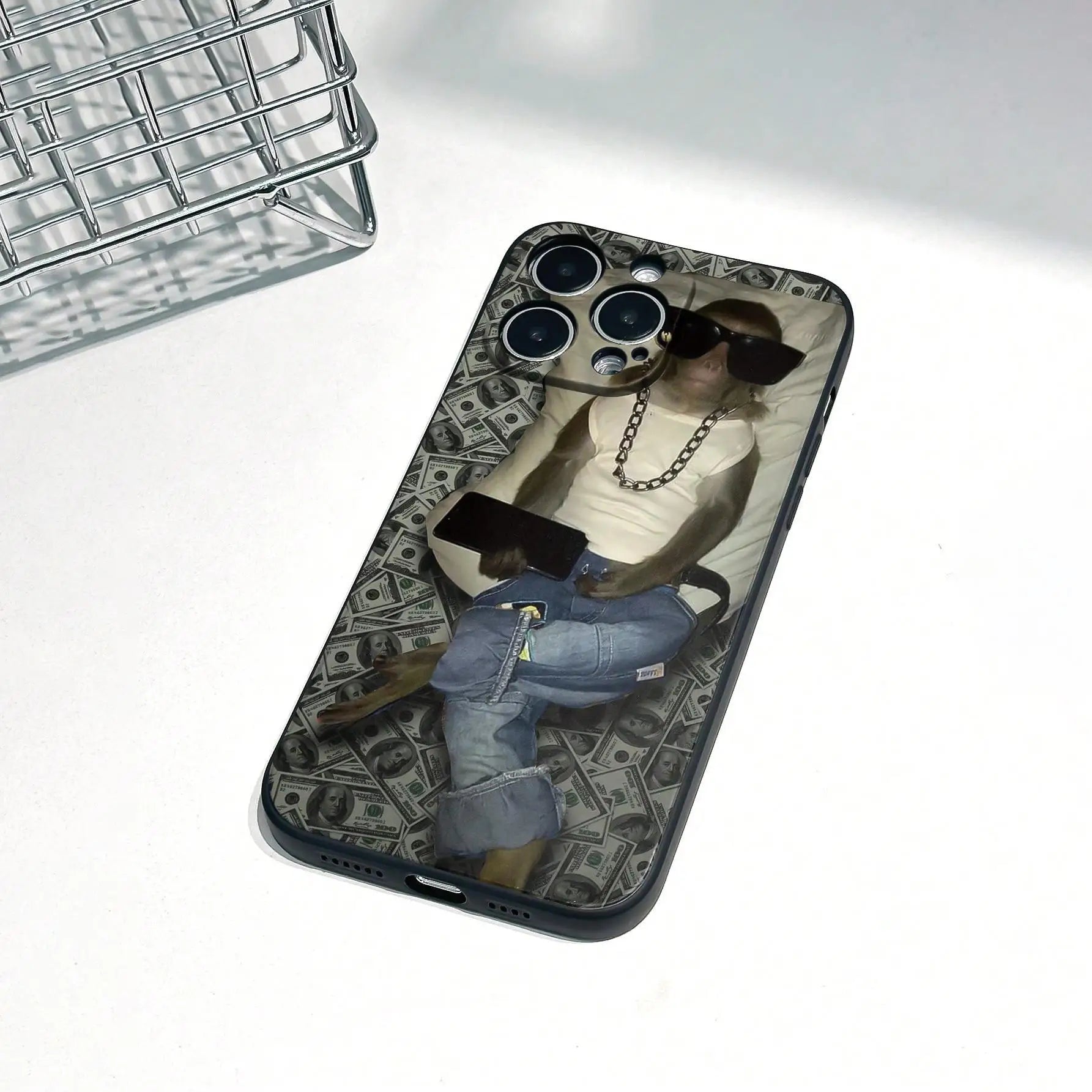 Monkey Pattern Phone Case, Anti-drop Soft Phone Case Protector Cover Compatible with IPhone 16 Pro Max 15 Pro 14Plus 13 12 11
