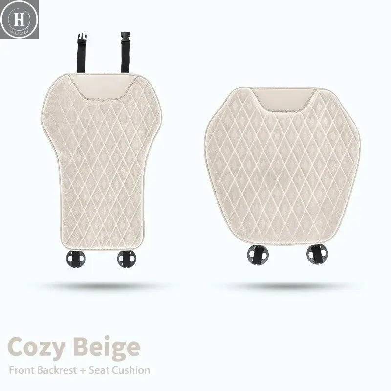 2Pcs Universal Fit Car Seat Mats Flannel Coverage Back Seat Supports Pad Protector Covers Non-Slip Cushion Interior Accessories HALALZEN