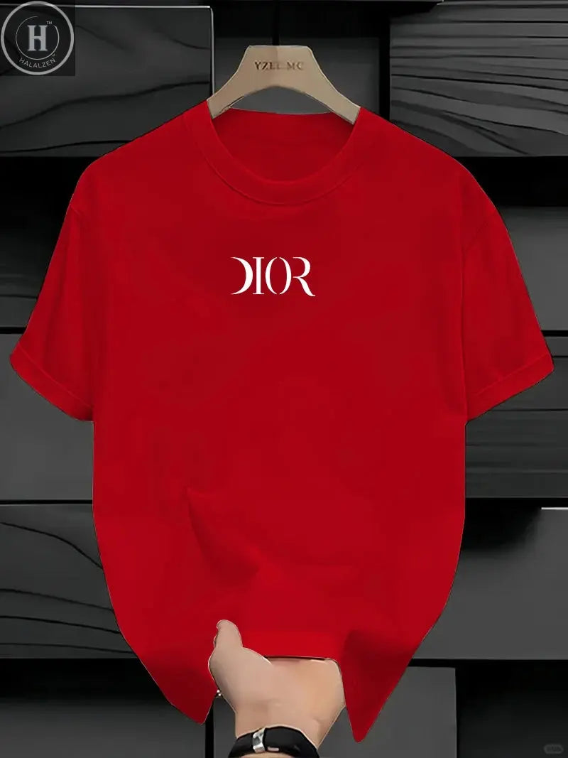 New Summe Luxury Brand T-shirt Pure Cotton Flat Print Large Size Round Neck Short Sleeve Men's and Women's Top T-shirt HALALZEN