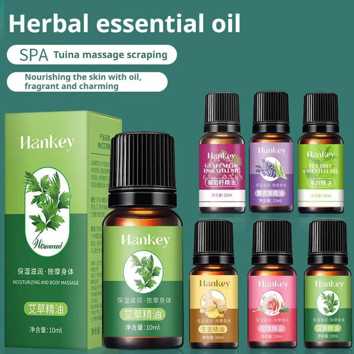 Rose Ginger Mugwort Massage Essential Oil, Scraping And Unblocking Meridian Essential Oil, Body Massage Oil For Body Skin care HALALZEN