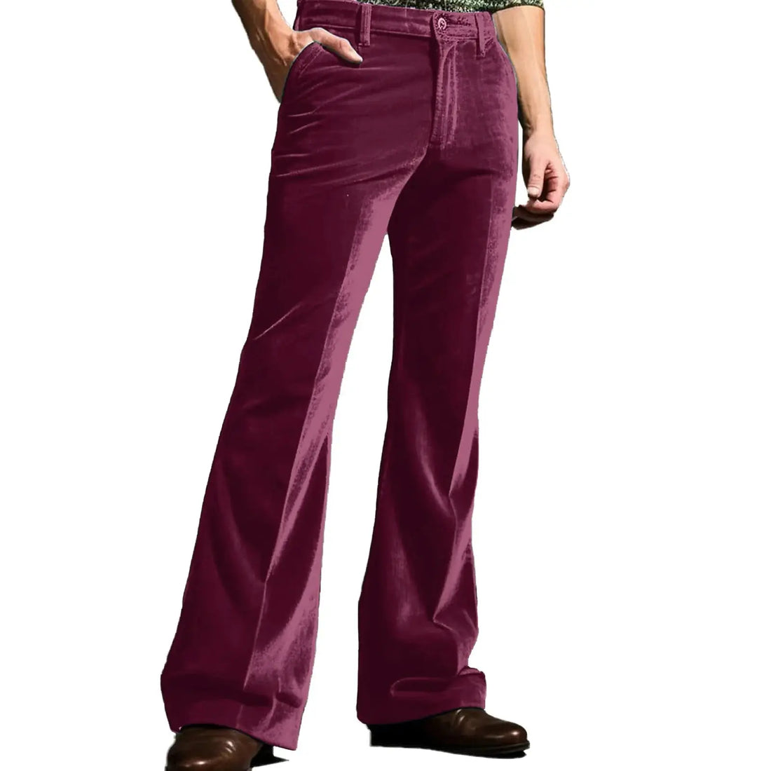 Men s Classic Fit Flared Dress Pants Elegant Solid Color Bell Bottom Trousers for Work Events Wedding Ceremony and Casual Wear Halalzen UK