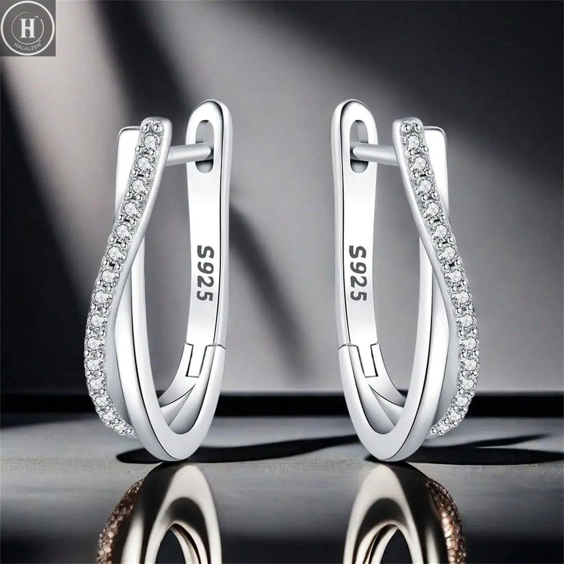 925 Sterling Silver Star Twisted Line Earrings Jewelry Versatile Hoop Earrings For Women Jewelry Fine Birthday Party Gifts HALALZEN