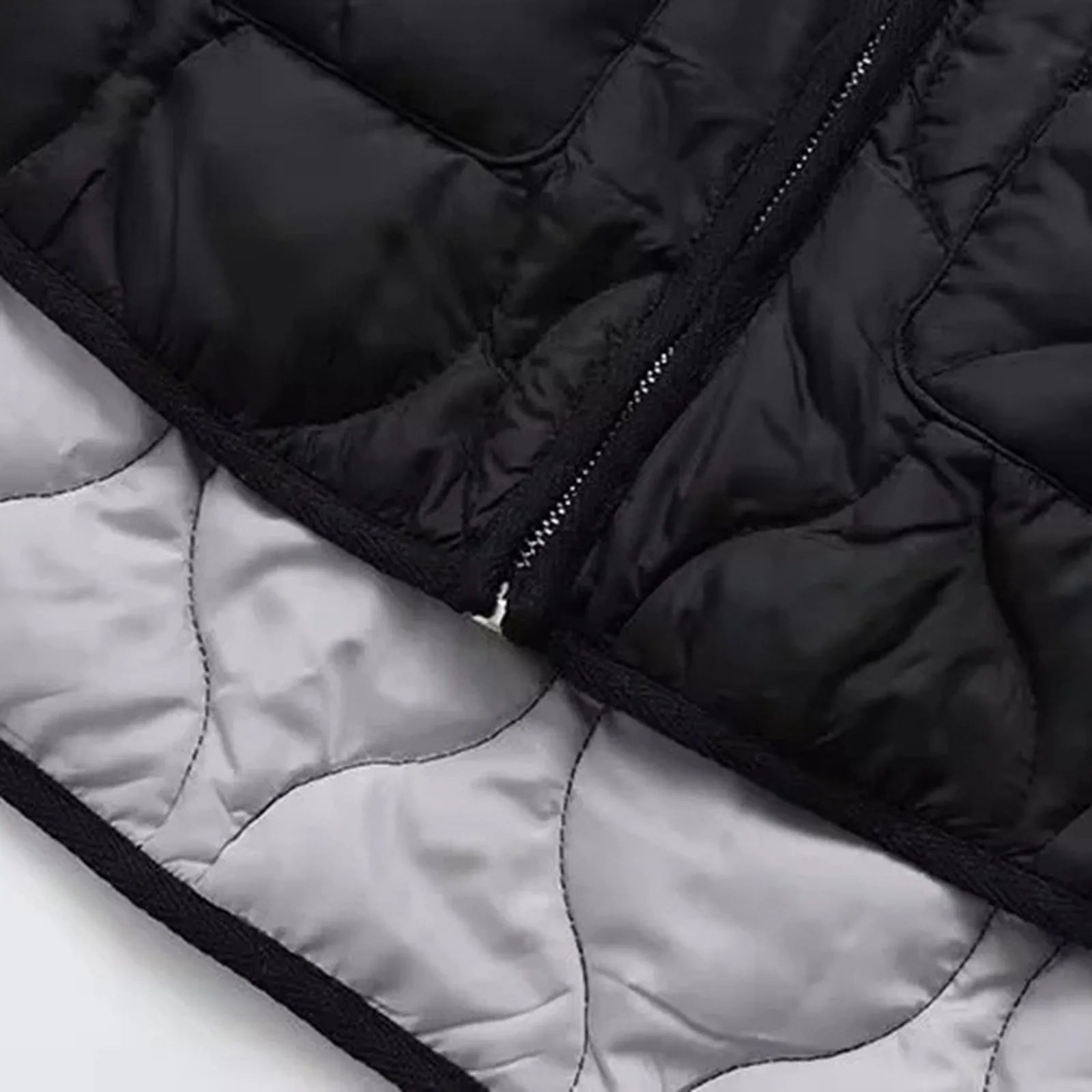 Women's Solid Winter Jacket V Neck Zipper Long Sleeve Cotton Down Coat For Women Versatile Wolfeel Quilted Jacket For Women