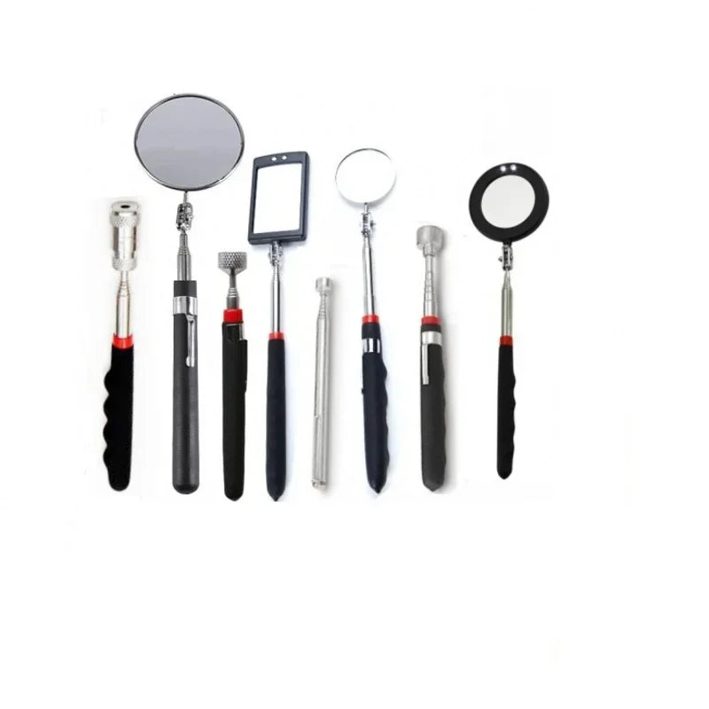 Inspection Mirror LED Light Telescoping Mirrors 360 Rotation Mechanic Tools Magnetic Mirror Telescopic Handle Repairing Tools