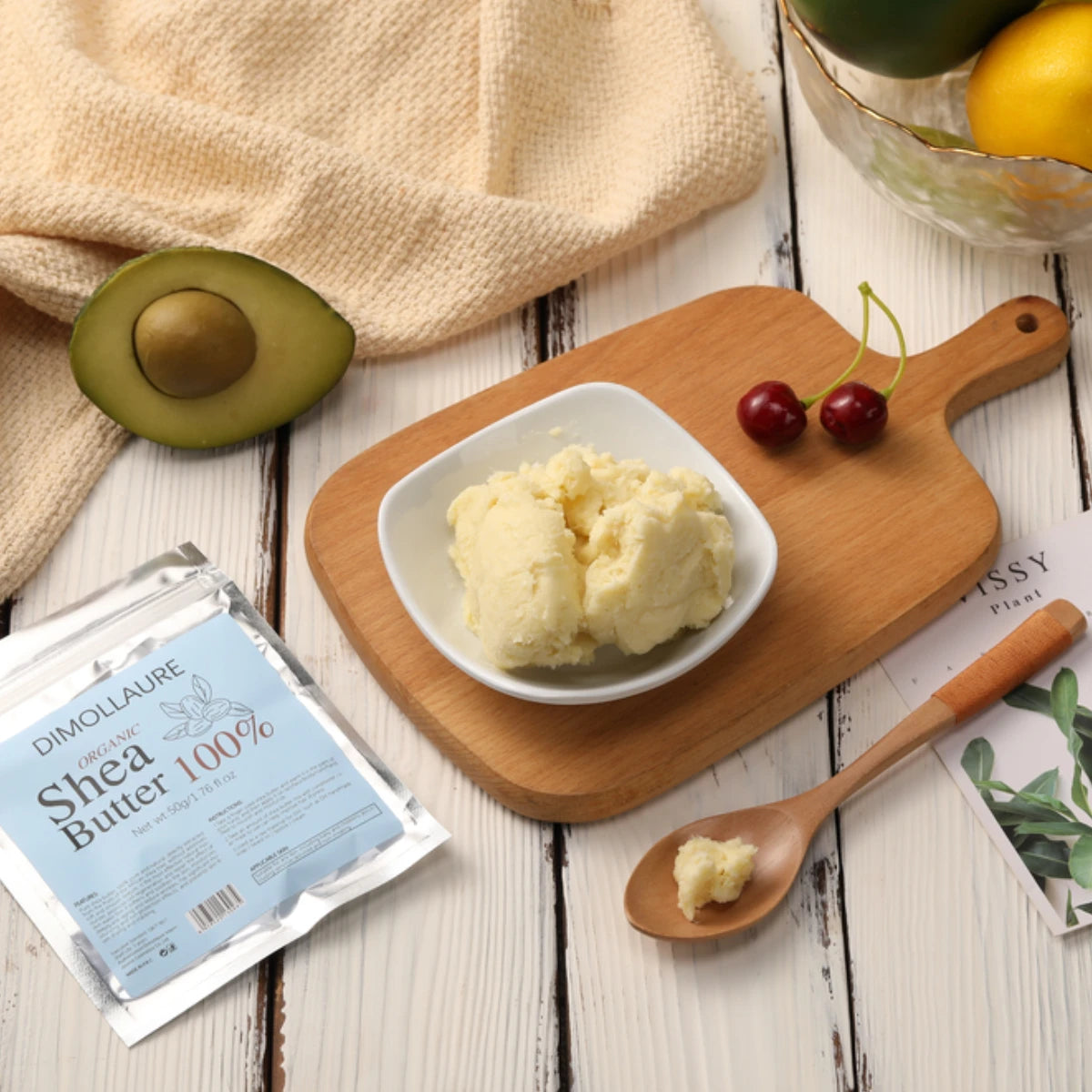 Dimollaure 50g Natural Organic Unrefined Shea Butter Oil Skin Care Body Oil Moisturizing Nourishing Body Massage Cosmetics Oil HALALZEN