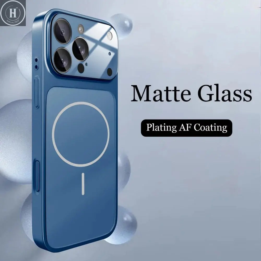 Glass Nano Matte Case For iPhone 17 Pro Max 17Air 17Pro 16 15 14 13 Pro Max Cover Magnetic Wireless Charge Armor Funda Halalzen UK