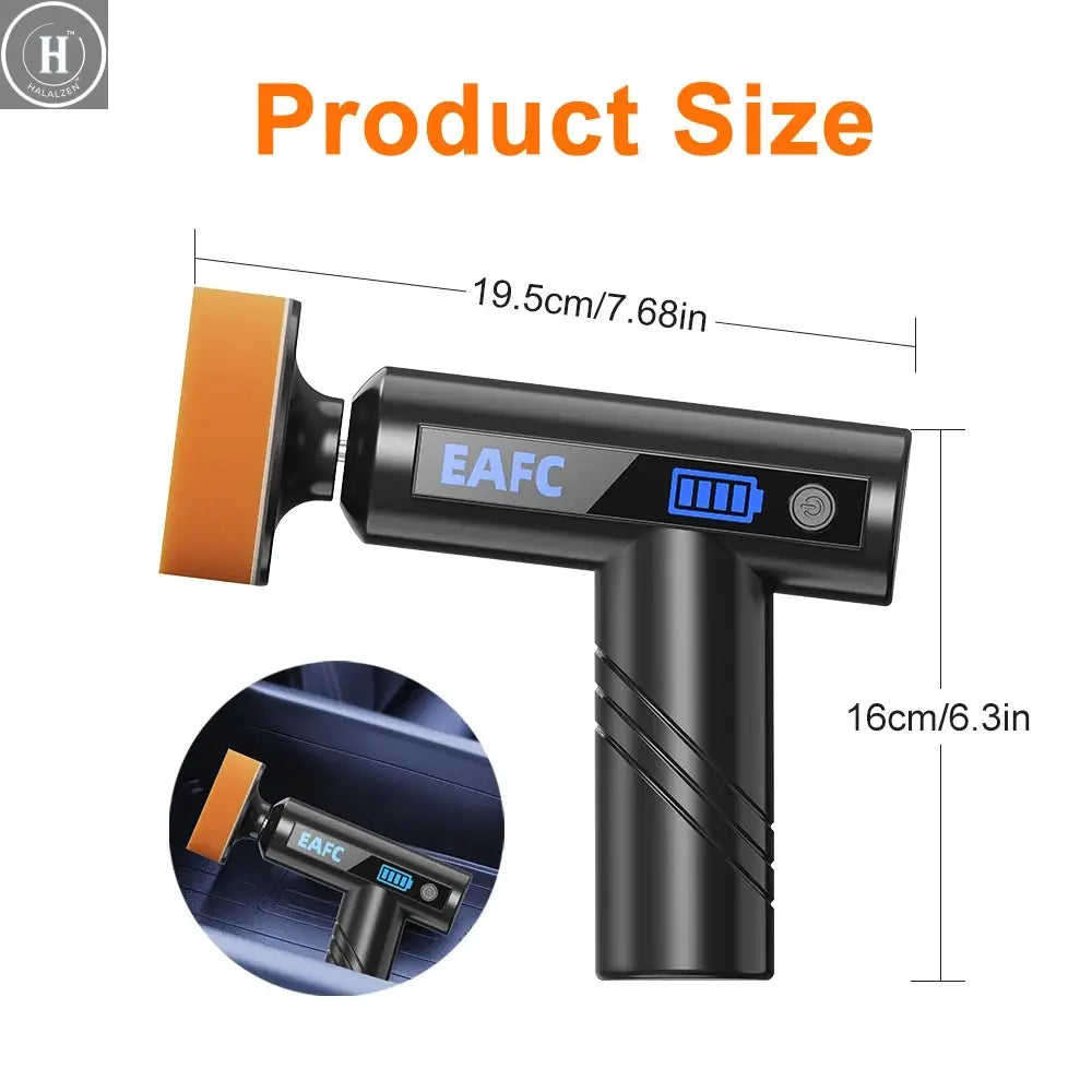EAFC New Wireless Car Polisher Machine Handheld Portable Electric Polishing Wax Tool Cordless Auto Polish Waxing Machine HALALZEN