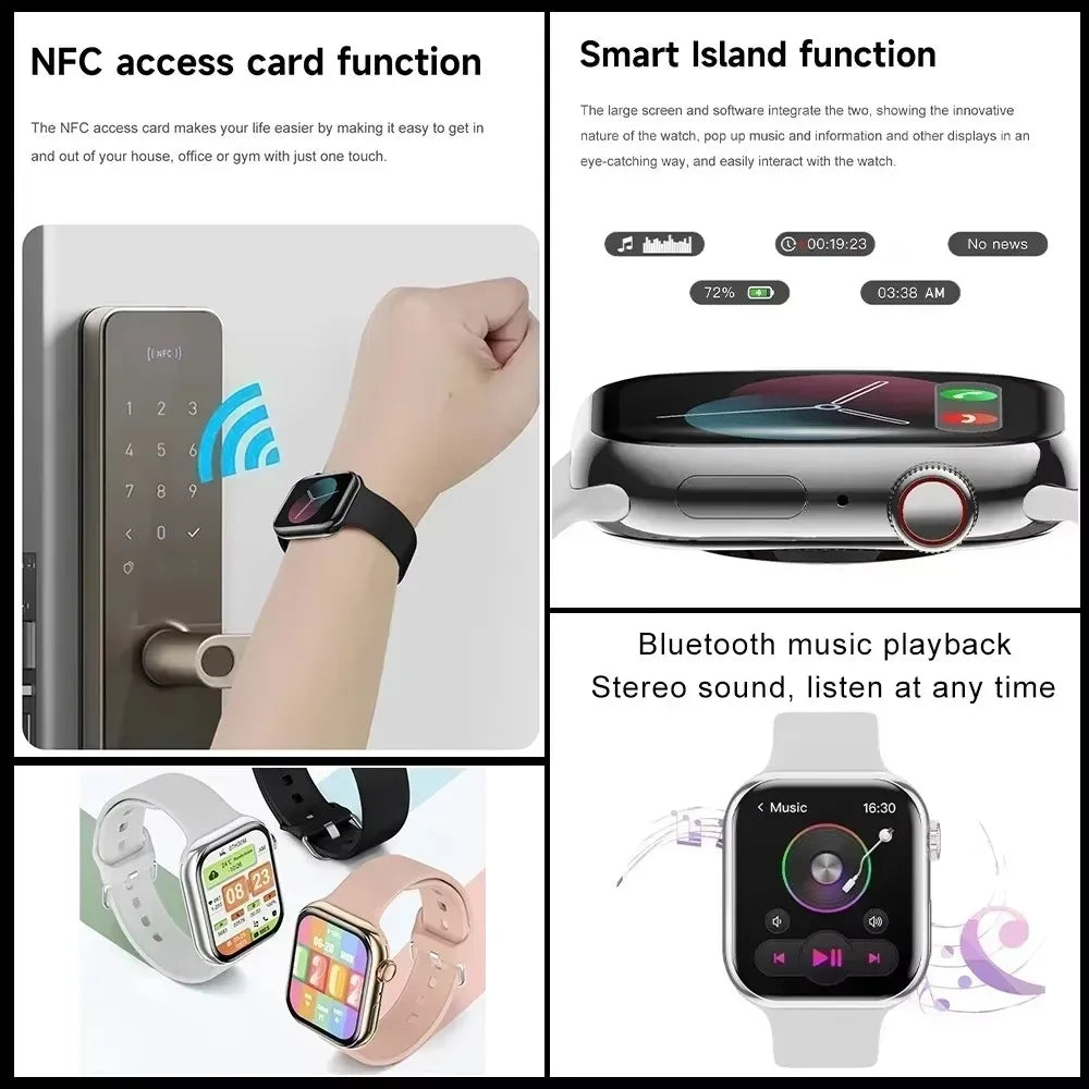 New GPS Smart Watch Series 10 For Apple Watch 10 Memory Music Video Bluetooth Call Waterproof NFC Smartwatch For Android IOS