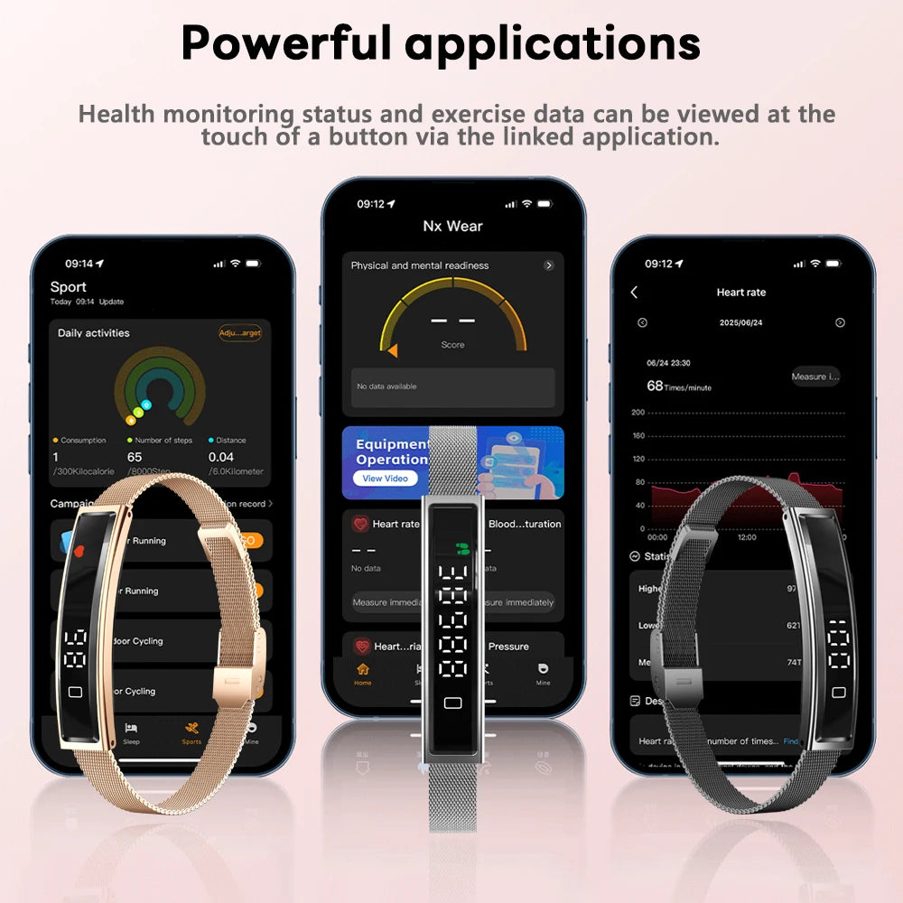 2026 New Fashion Women Smart Bracelet Sport Mode Fitness Tracker Heart Rate Health Monitoring IP68 Waterproof Smart Watch Men