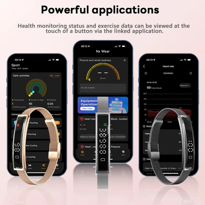 2026 New Fashion Women Smart Bracelet Sport Mode Fitness Tracker Heart Rate Health Monitoring IP68 Waterproof Smart Watch Men