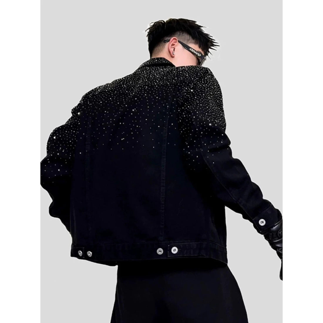 American Sle Heavy Du Sparkling Rhinestone Luxury Men's Denim Jaet Faionable Hair St Brand Spring Autumn Top