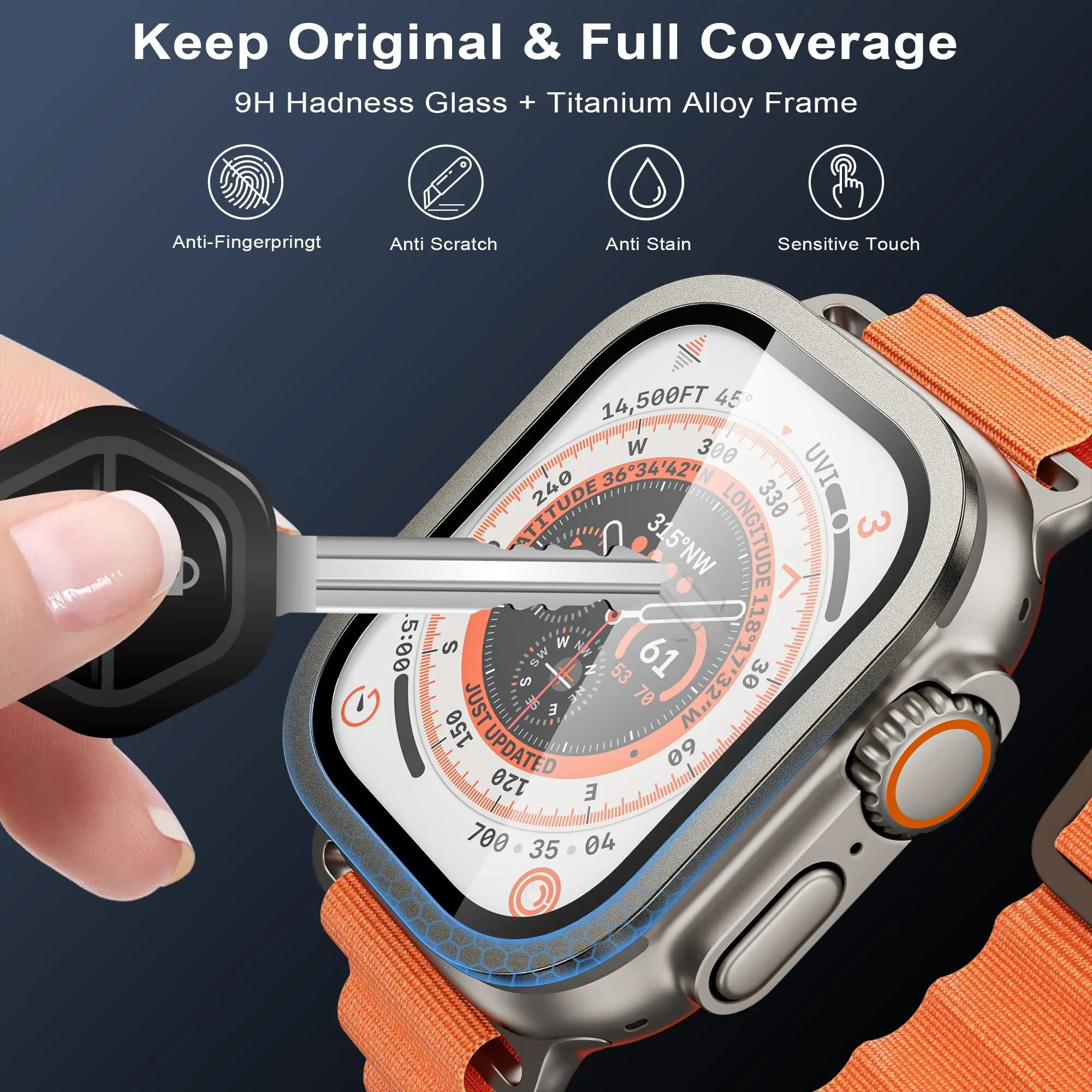 Tempered Glass For Apple Watch Ultra 3 2 49mm Screen Protector Anti-Scratch HD Full Film Metal Bumper iWatch 49mm Accessorie