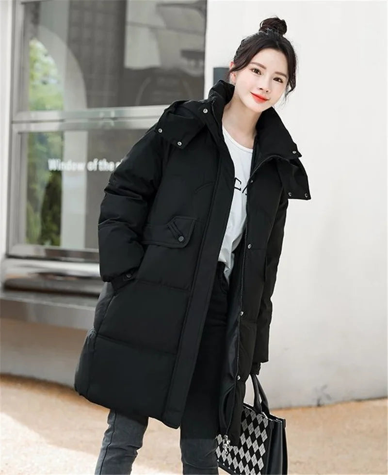 Winter Jacket Women's Parkas Coat 2023 New Long Coat Down Snow Wear Outerwear Female Hooded Waterproof Cotton Padded Parka