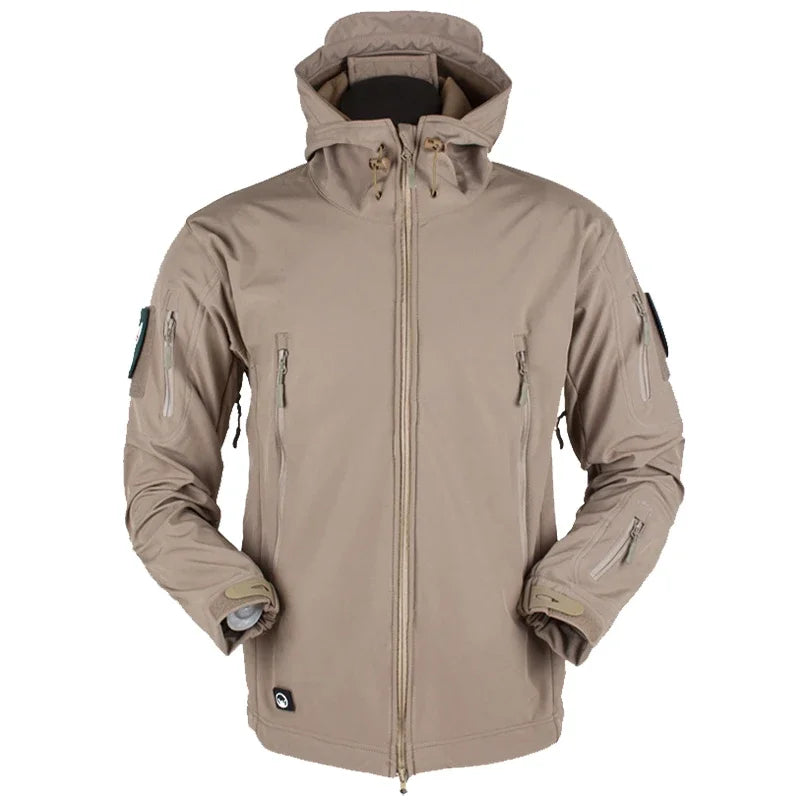 2024 New Waterproof Jacket Men's jacket Outdoor Soft Shell Fleece Women's Windproof Breathable Thermal Hooded